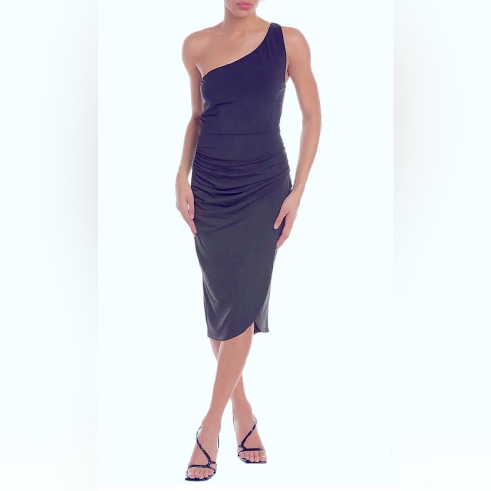 Socialite Nordstrom Navy Blue Ruched One Shoulder Dress XS NWT $138